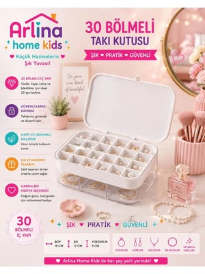 Maison Luré Çok Bölmeli Beyaz Takı Düzenleyici Seyahat Çantası 18X12,5CM Makyaj & Takı Organizeri