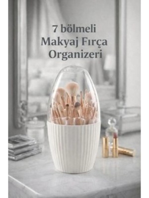 Maison Luré 7 Bölmeli Şeffaf Makyaj Fırça ve Kozmetik Düzenleyici Organizer Makyaj & Takı Organizeri