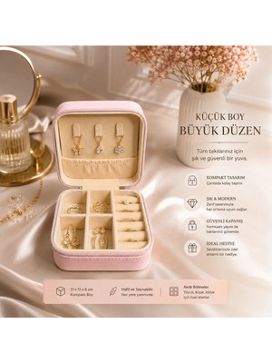 Maison Luré Mini Takı Kutusu, Kolye, Yüzük ve Küpe Düzenleyici Makyaj & Takı Organizeri