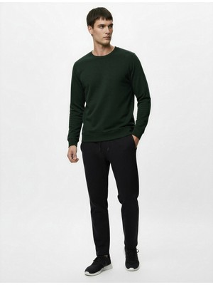 Koton Pamuklu Uzun Kollu Şardonlu Bisiklet Yaka Erkek Basic Sweatshirt