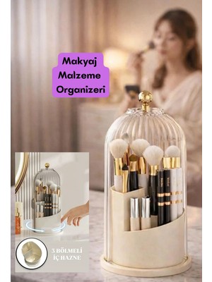 Maison Luré Şeffaf Kapaklı 360° Dönebilen Kozmetik ve Makyaj Organizeri Makyaj & Takı Organizeri