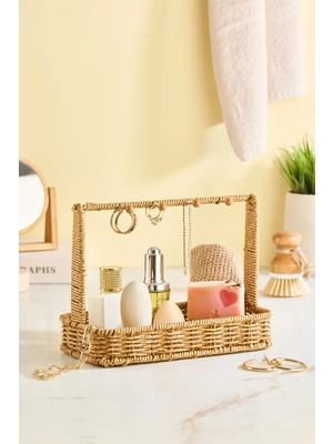 Maison Luré Rattan Görünümlü Çok Amaçlı Takı ve Kozmetik Organizer, Şık ve Pratik Düzenleme