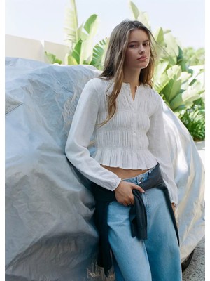 Mango Büzgü Detaylı Bluz