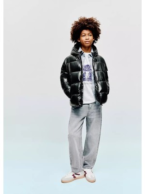 MANGO Kids Parlak kapitone anorak