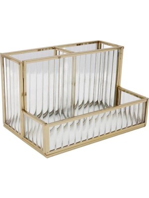 Maison Luré Şık Cam Organizer 7X20X12CM, Estetik ve Pratik Saklama Çözümü Makyaj & Takı Organizeri
