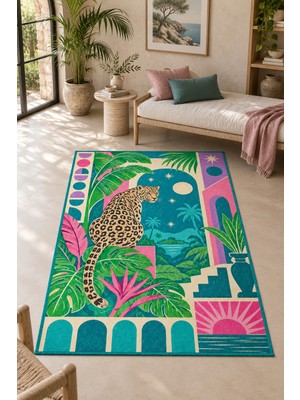 Rugs Modern Halı Dora Retro Geometrik Çiçek Desenli Çok Renkli Ince Dokuma Taban Salon Halısı OZL183