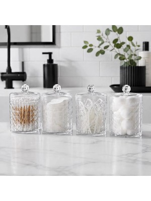 Maison Luré 4'lü Banyo ve Makyaj Düzenleyici Seti, Pamukluk, Kulak Çubuğu, Diş Ipi