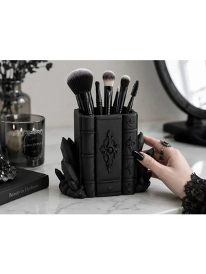 Maison Luré Gotik Tarz Kitaplık ve Fırçalık Organizer, Figürlü Desenli Kalemlik