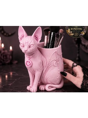 Maison Luré Kedi Figürlü Desenli Fırçalık ve Kalemlik Organizer, Şık ve Fonksiyonel