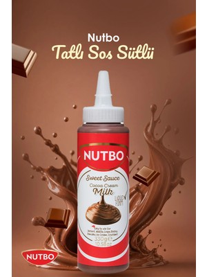 Nutbo Tatlı Sos Sütlü- Waffle& Krep& Pankek& Churros& San Sebastian& Kruvasan& Dondurma Sos 330 gr