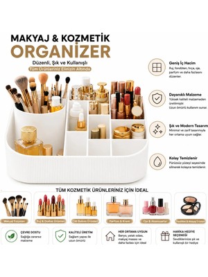 Maison Luré Çok Bölmeli Makyaj ve Kozmetik Organizer Kutu, Şık ve Pratik Saklama Çözümü