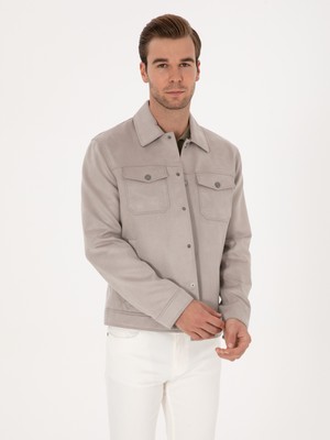Cacharel Grey Faux Leather Jacket