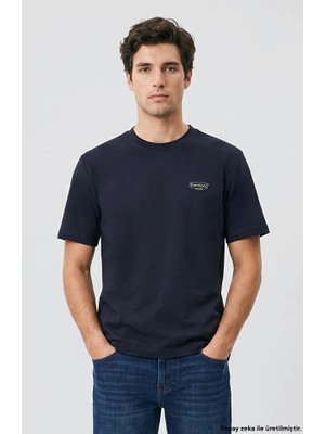 Network Lacivert Nakış Detaylı T-Shirt
