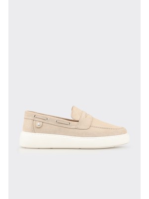 Elle Bej Deri Erkek Günlük Loafer