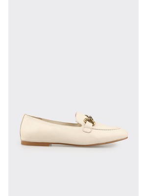 Elle Ecru Leather Women's Casual Shoes