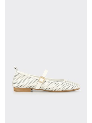 Elle Ecru Leather Women's Casual Shoes