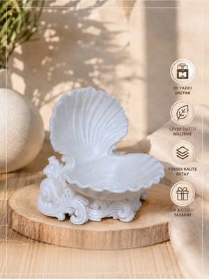 Maison Luré Inci Kabuk Takı Organizer, Dekoratif Şık Istiridye 3D Tasarım Makyaj & Takı Organizeri