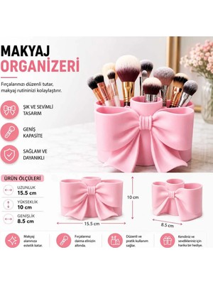 Maison Luré Şık Fiyonk Detaylı Çok Bölmeli Makyaj Organizeri Makyaj & Takı Organizeri