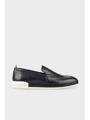 Elle Navy Leather Men's Casual Shoes