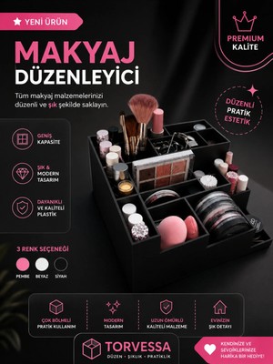 Maison Luré Çok Bölmeli Makyaj ve Kozmetik Düzenleyici, Şık ve Fonksiyonel Tasarım
