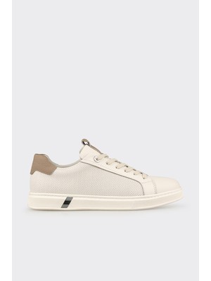 Elle Ecru Leather Men's Sneakers