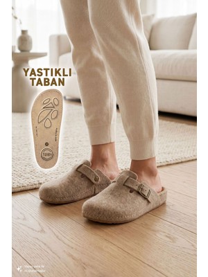 Twigy Tuana Kadın,Garson Boy Ev Terliği Bej 36/40