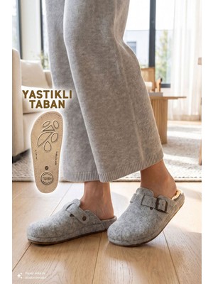 Twigy Tuana Kadın Garson Boy Ev Terliği Gri 36/40