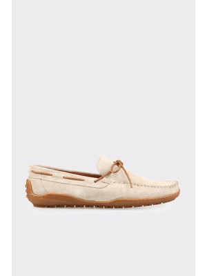 Elle Beige Leather Men's Casual Shoes