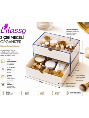 Maison Luré Iki Çekmeceli Çok Amaçlı Düzenleyici Raf ve Takı Organizer Makyaj & Takı Organizeri