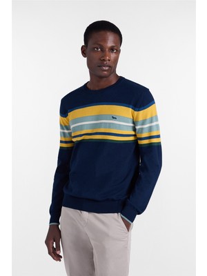 Harmont&blaıne Harmont Blaine Paricollo Righe Piazzat Men's Knitwear Navy