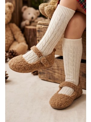 Le Mabelle Kahverengi  Peluş Teddy Kız Çocuk Ayakkabı