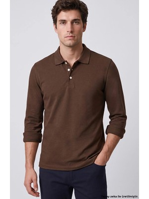 Network Haki Logolu Çıtçıtlı Polo Yaka Sweatshirt