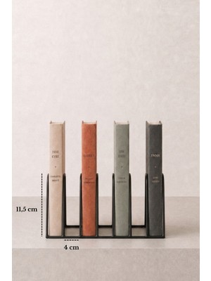 Edora Home Siyah Metal 7 Bölmeli Modern Kitap Standı, Kitaplık - Masaüstü Kitap Düzenleyici