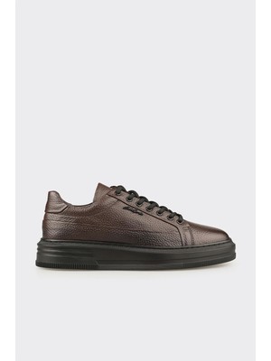 Elle Brown Leather Men's Sneakers