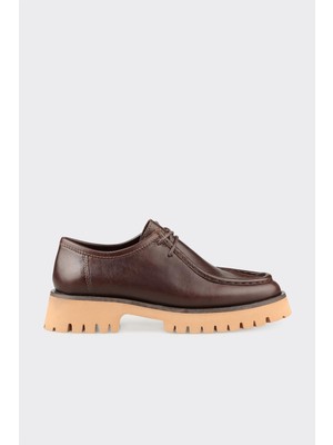 Elle Brown Leather Women's Casual Shoes