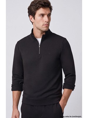 Network Siyah Kaşkorseli Sweatshirt