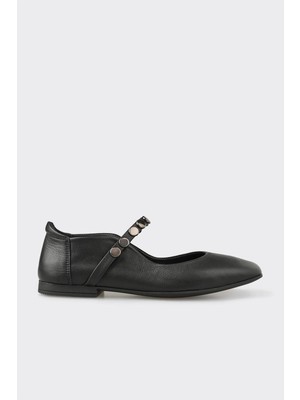 Elle Black Leather Women's Casual Shoes