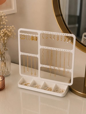 Maison Luré Çok Katlı Takı Düzenleyici Standi, Küpe, Kolye ve Yüzük Organizeri Makyaj & Takı