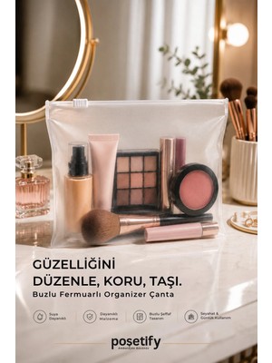 Maison Luré Şeffaf Fermuarlı Organizer 22,5X15 Cm, 10'lu Set, Seyahat ve Kozmetik Için 10 Adet