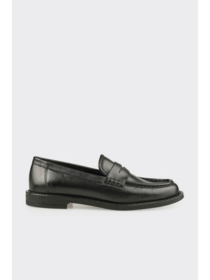 Elle Black Leather Women's Casual Shoes