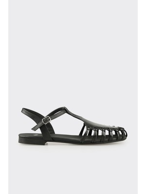 Elle Black Leather Women's Casual Shoes
