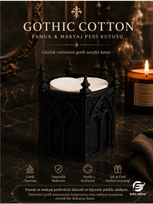 Maison Luré Gotik Tarz Pamuk Ped Standı, Şık ve Kullanışlı Tasarım Makyaj & Takı Organizeri
