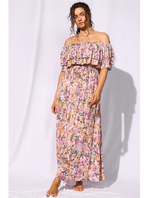 Watercult E-Watercult Pretty Boho Kadın Plaj Elbisesi Pembe