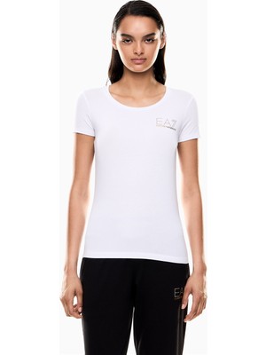 Ea7 Kadın Bisiklet Yaka T-Shirt Çok Renkli