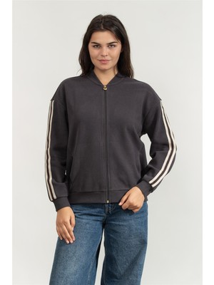 Ea7 Kadın Bisiklet Yaka Sweatshirt Antrasit