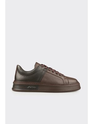 Elle Brown Leather Men's Sneakers