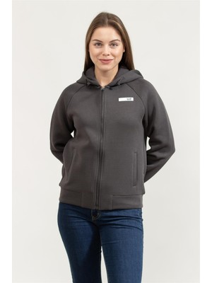 Ea7 Kadın Kapüşonlu Sweatshirt Antrasit