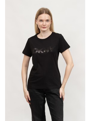 Dkny Kadın Bisiklet Yaka T-Shirt Siyah
