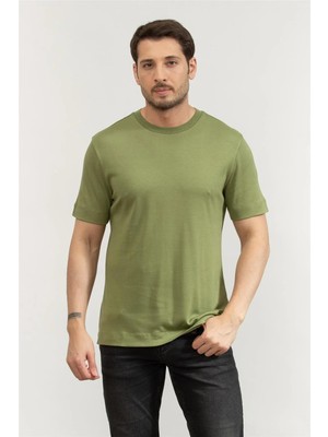 Boss Erkek Bisiklet Yaka T-Shirt Yeşil