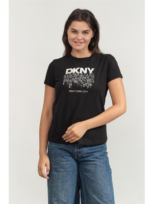 Dkny Kadın Bisiklet Yaka T-Shirt Siyah